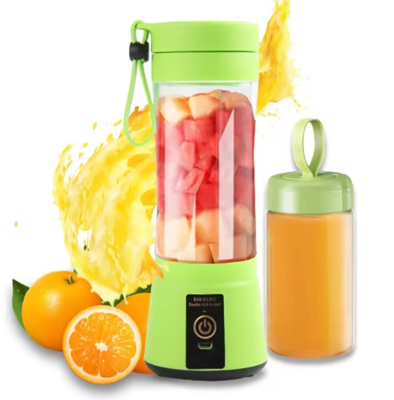 Rechargeable Portable Mini Juicer Blender – 6 Blades, 380ml Outdoor Juicing Cup